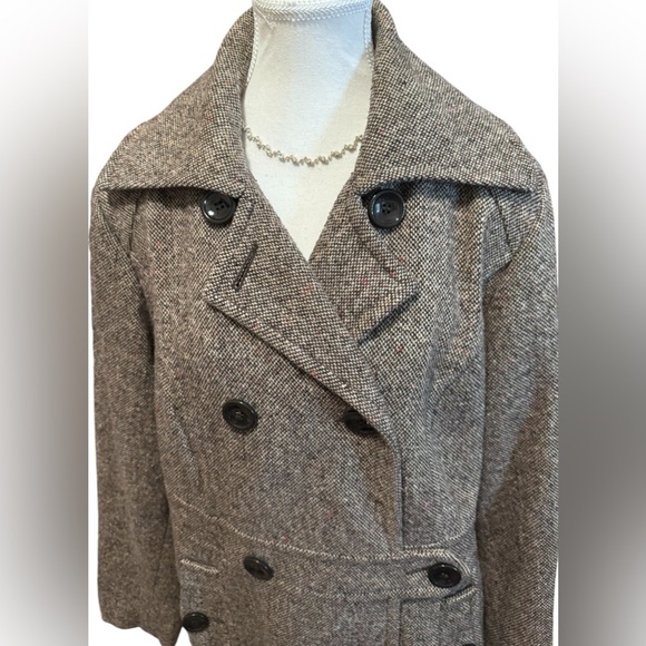 🤎Lane Bryant Tweed Double-Breasted Pea Coat (14/16) - Picture 3 of 12